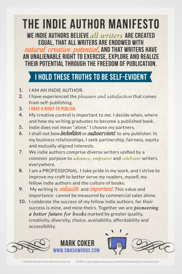 Indie author manifesto