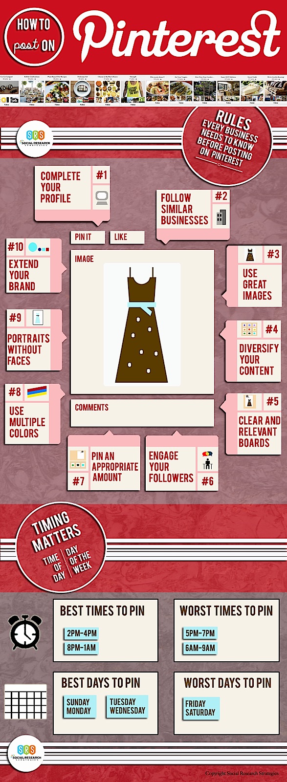 Use Pinterest to highlight your products as well as a way to extend your brand. Share relevant interests with your followers by pinning great images-infographic
