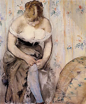 4-Woman-fastening-her-garter-Eduard-Manet