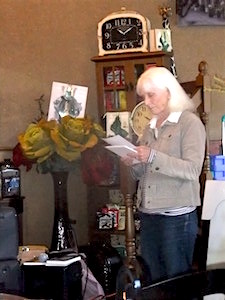 Reading at launch, Dreamer's Cafe