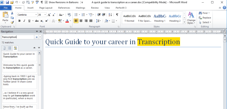Count instances of a word