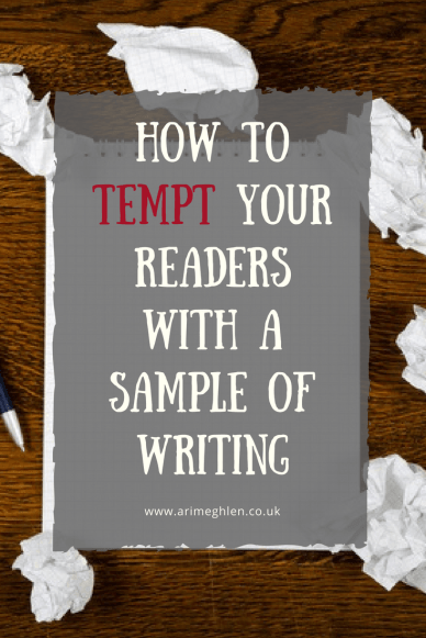 Title Image: How to tempt your readers with a sample of writing. Image: Blank pad and scrunched up papers