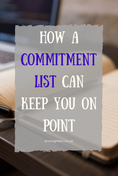 How a commitment list can keep you on point. Image: notepad with pen