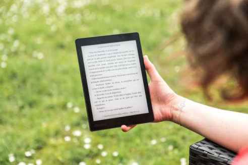 Image of someone holding an ereader.